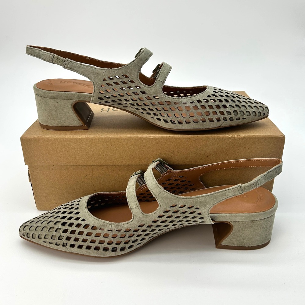 Mary Jane Pumps Gentle Souls by Kenneth Cole Gigi Womens Size 9.5 Sage Suede NEW - Picture 2 of 7
